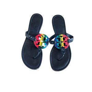 Rare‎ Tory Burch Miller Sandals – Rainbow Logo – Women’s Size 7 (Approx.)